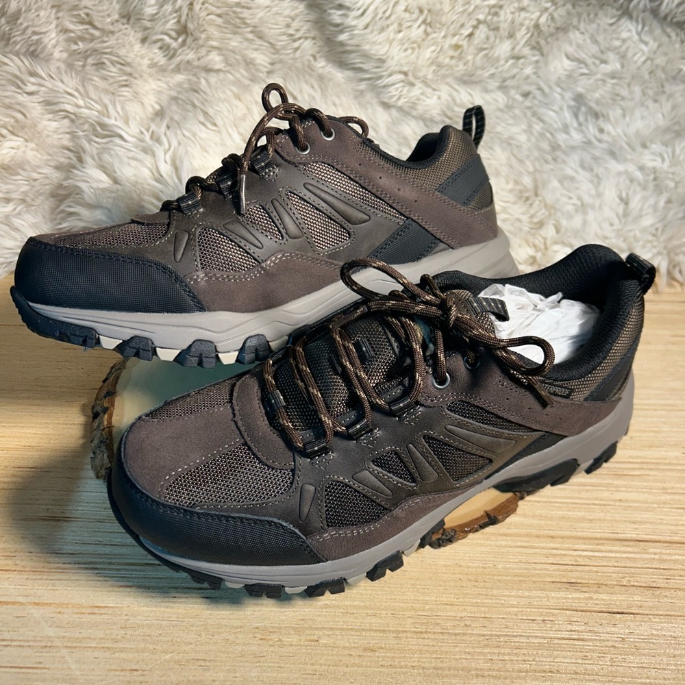 Brown Hiking Shoes Skechers Selmen Enago Men's Waterproof size 9.5 Extra Wide
